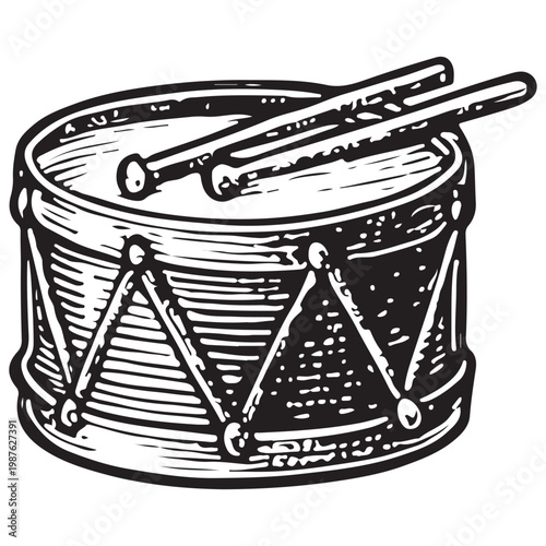 Snare Drum Instrument Icon for Carnival Parade Music, Festival Performance, and Celebration Rhythm
