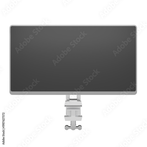 3d front view black screen clamp pc monitor background illustration