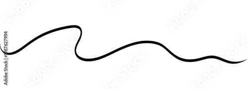 Thick organic cable swoosh with bold start and tapered end. Curvy flowing stroke suggests fast motion and is useful as dynamic divider, logo underline or abstract accent on posters.