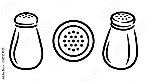 Minimalist Black and White Salt Shakers