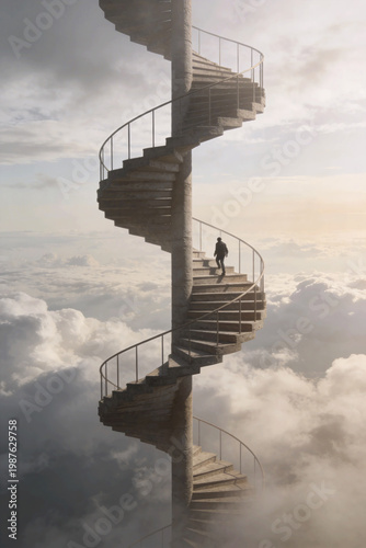 Spiral Stair Above Clouds