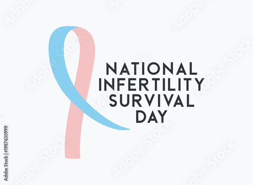 National Infertility Survival Day. May. Pink and blue ribbon.