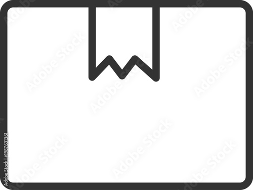 梱包された、段ボールのアイコン（線画）のイラスト