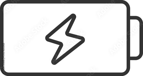 バッテリーのアイコン（線画）のイラスト