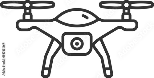 ドローンのアイコン（線画）のイラスト
