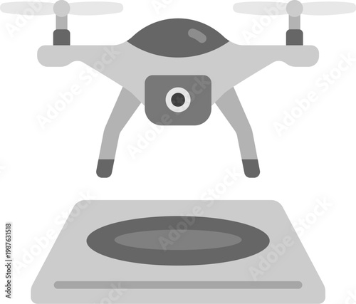 ドローンポートのアイコンのイラスト