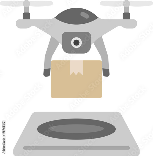 配送用ドローンポートのアイコンのイラスト