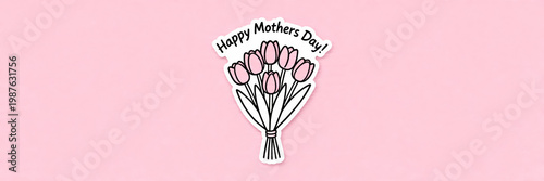 Happy Mother's Day Bouquet of Pink Tulips