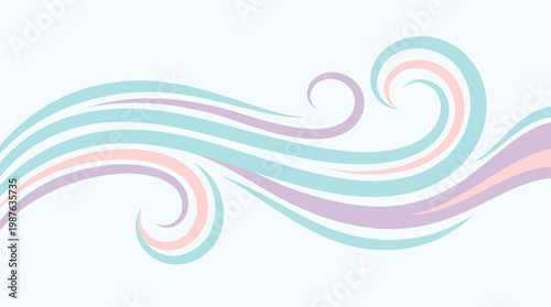 Abstract gentle flowing waves of pastel colors creating a sense of calm and gentle movement