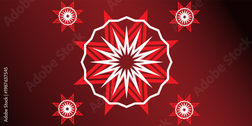 illustration vector graphic of red mandala clone pattern geometric shape icon concept design