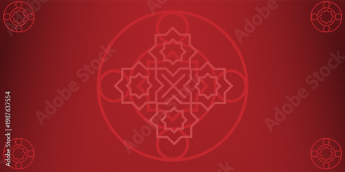 illustration vector graphic of red mandala clone pattern geometric shape icon concept design