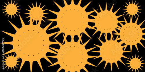 Sun rays vector. Abstract comic book background. Blast burst - Graphic vector background. The Orange stripes on background. Seamless.