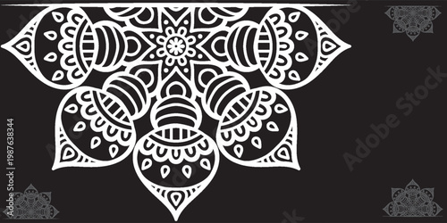 Indian Traditional and Cultural Rangoli, Alpona, Kolam, or Paisley vector line art. Bengal art India. for textile printing, logo, wallpaper