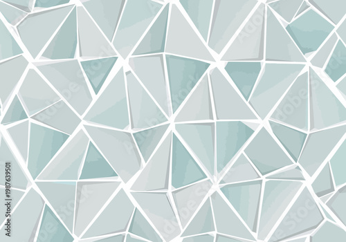 Abstract geometric vector pattern with pale blue and white triangles forming a mosaic