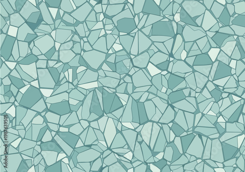 Abstract Geometric Vector Pattern in Cool Blue and Teal Tones, Mosaic-Inspired Design