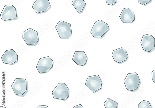 Seamless abstract pattern of light blue geometric shapes vector illustration with soft shadows