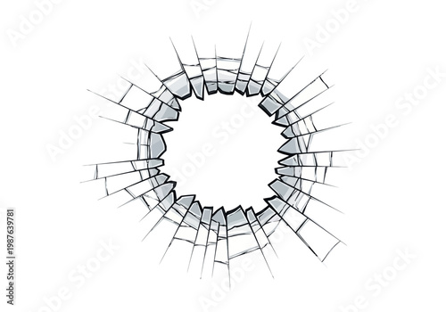 Realistic Shattered Glass Effect Vector Art for Design Projects