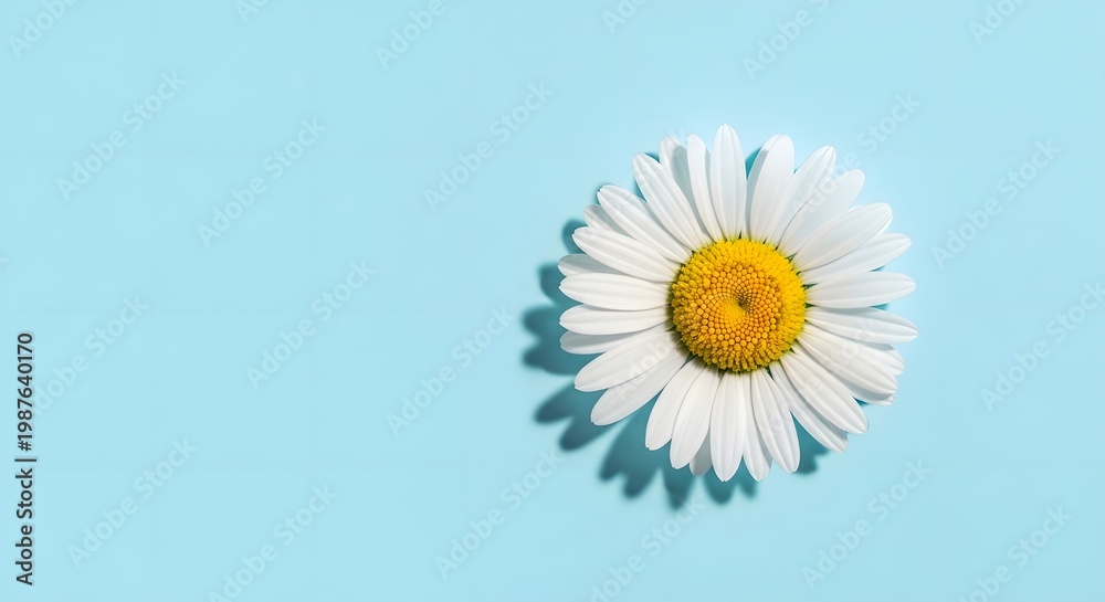 Obraz premium beautiful white daisy flower on light blue background