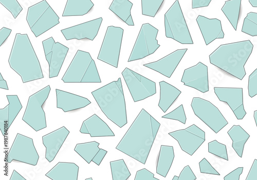 Abstract background of scattered shattered ice shards in a cool blue vector pattern