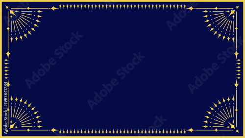 シンプルな輝く光・サンバーストイメージのフレーム装飾