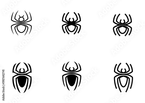 Quadro su tela Stylized Spider Vector Design Collection