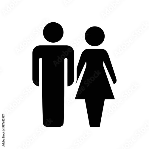 Black and white male and female gender icon.