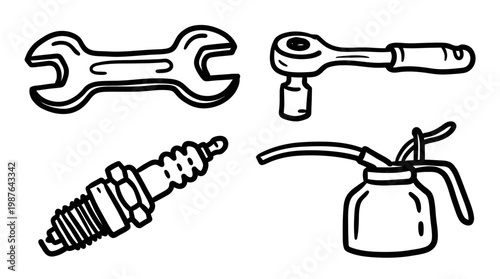 Mechanical tools illustration
