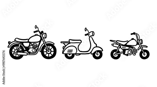 Motorcycle rider action sequence illustrated