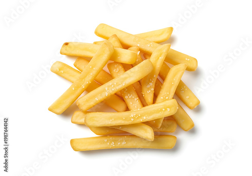 Wallpaper Mural Pile of crispy golden french fries isolated on white background with fast food with junk food with side dish with deep fried Torontodigital.ca