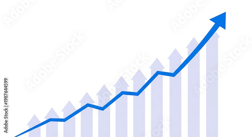 Wallpaper Mural Rising blue arrow trend graph showing financial growth Torontodigital.ca