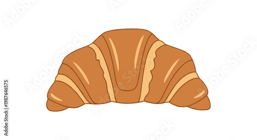 Fresh Golden Brown Croissant Pastry Vector Illustration