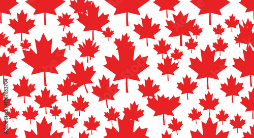 Red Maple Leaf Pattern - Canada National Symbol