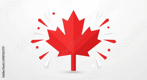 Red Maple Leaf Symbol of Canada, Celebration, Patriotic, Graphic Design