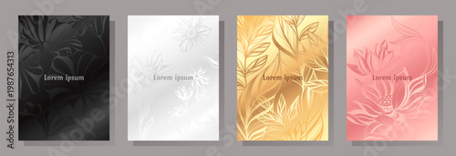 Floral abstract panels. Vector illustration