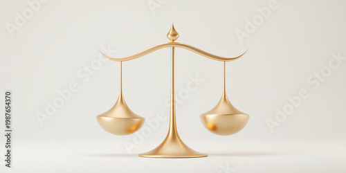 Decision making and business balance concept represented through iconic golden scale symbolizing fairness evaluation risk control and premium corporate strategic management excellence vision