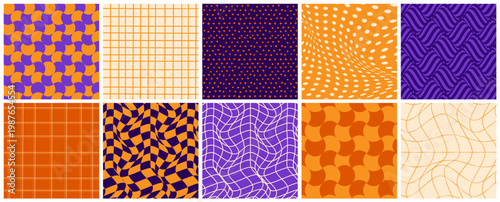 Geometric optical pattern set. Vector illustration