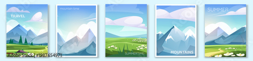 Scenic mountain landscapes. "" Vector illustration