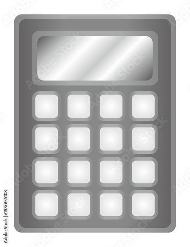 会社や家庭で使う小さい計算機の電卓をグラデーションをつけてシンプルな形でデザインしたベクターのイラストのグラフィック素材
