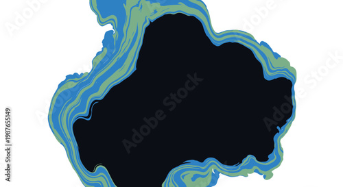 Abstract Blue and Green Liquid Wave Border Vector Illustration