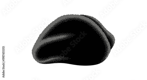 Stippled Black Military Beret Vector Illustration Graphic