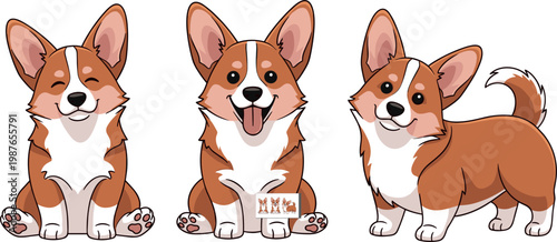 Retro Floral Pattern with Daisies aaAdorable Corgi Dog Set with Various Poses for Pet Lovers, Cartoon, and Animal Illustration DesignsAdorable Corgi Dog Set with Various Poses for Pet Lover