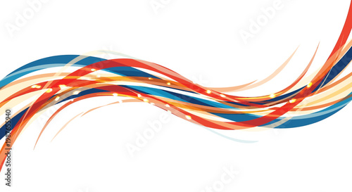 Abstract Dynamic Colorful Wave Vector Illustration on White Background
