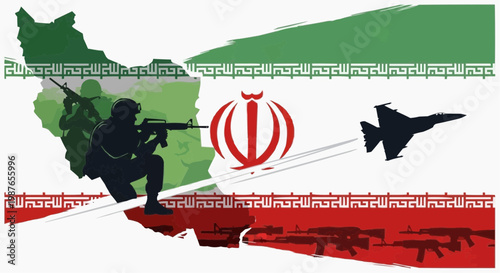 Iran Military Flag War Conflict Geopolitical Tension