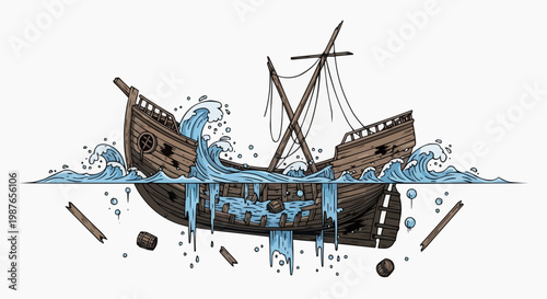 Shipwreck Sinking Boat Ocean Disaster Maritime Accident