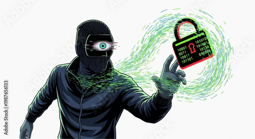 Cyber Attack Hacker Identity Theft Digital Security Threat Concept