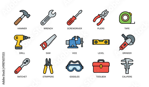 Collection of essential hand and power tools for diy projects