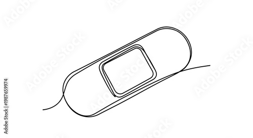 Continuous line drawing of a medical adhesive bandage
