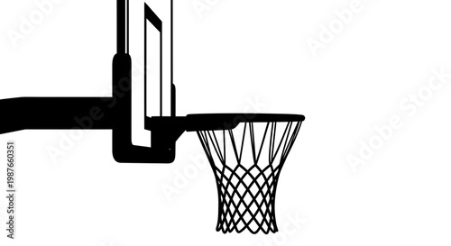 Minimalist basketball hoop silhouette vector illustration