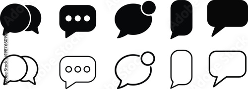 Collection of various speech bubbles and chat icons