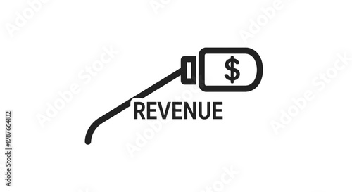 Revenue Concept Fuel Pump Nozzle Vector Illustration